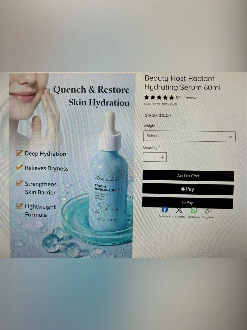 Beauty Host Radiant Soothing, Hydrating, and Renewal Serums ~ Retail $50